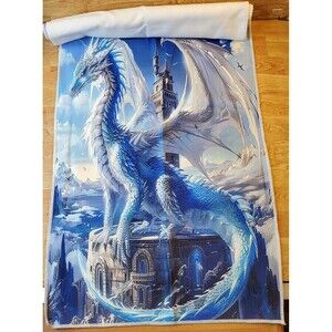 Ice Dragon On Castle Decorative Kitchen Dish Towels Set of 2 New